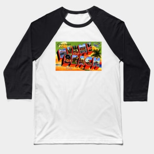 Greetings from Miami Beach Florida - Vintage Large Letter Postcard Baseball T-Shirt